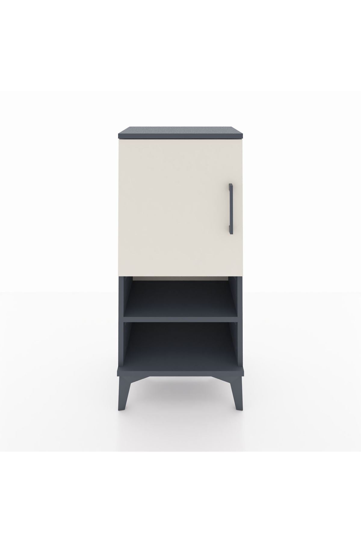 Arges Komodin 3 Raflı Tek Kapaklı 44x30x96 Antrasit-Aytaşı