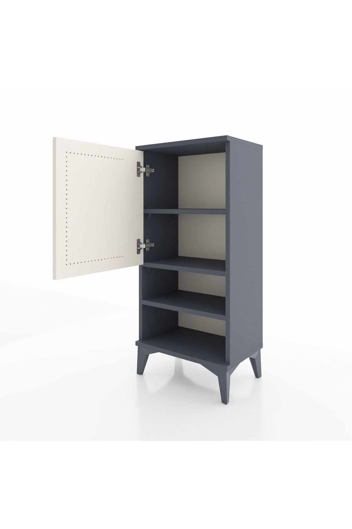 Arges Komodin 3 Raflı Tek Kapaklı 44x30x96 Antrasit-Aytaşı