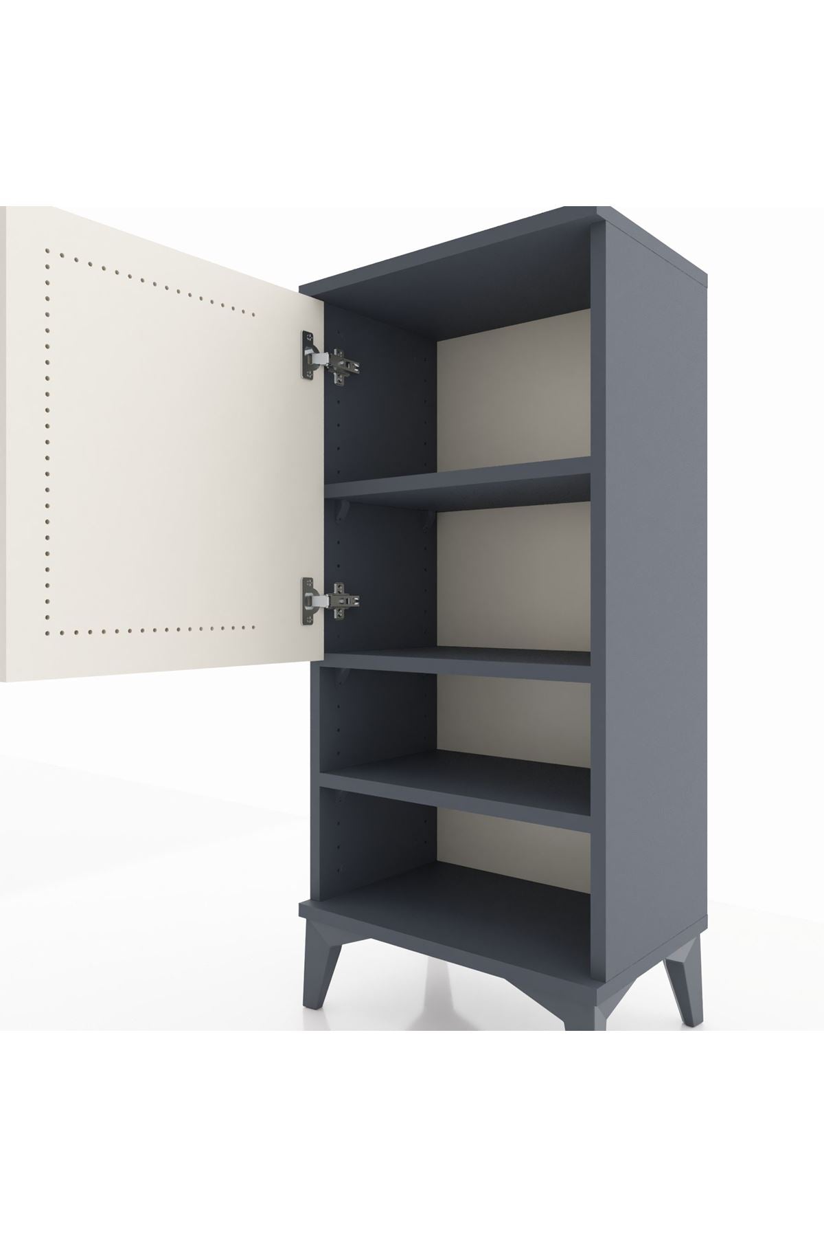 Arges Komodin 3 Raflı Tek Kapaklı 44x30x96 Antrasit-Aytaşı