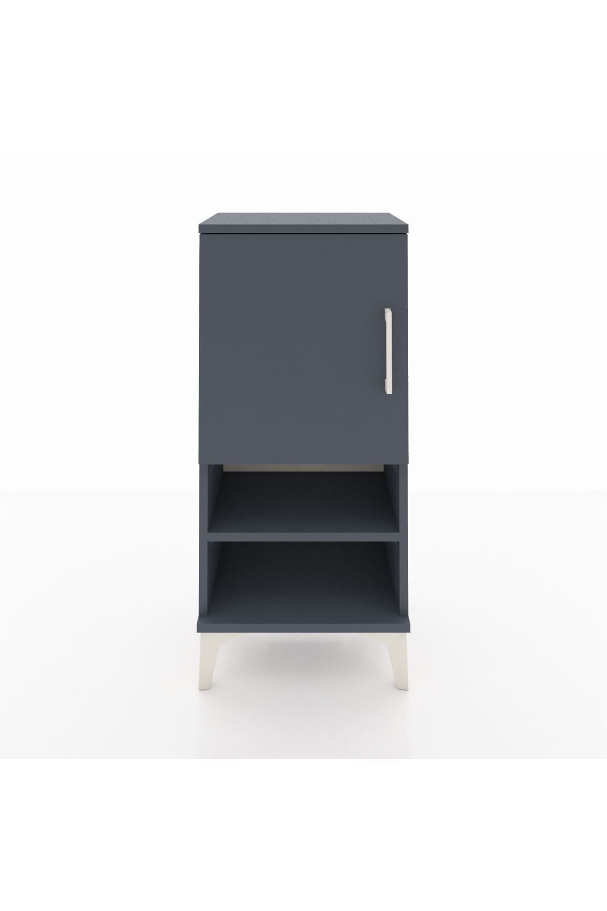 Arges Komodin 3 Raflı Tek Kapaklı 44x30x96 Antrasit-Antrasit