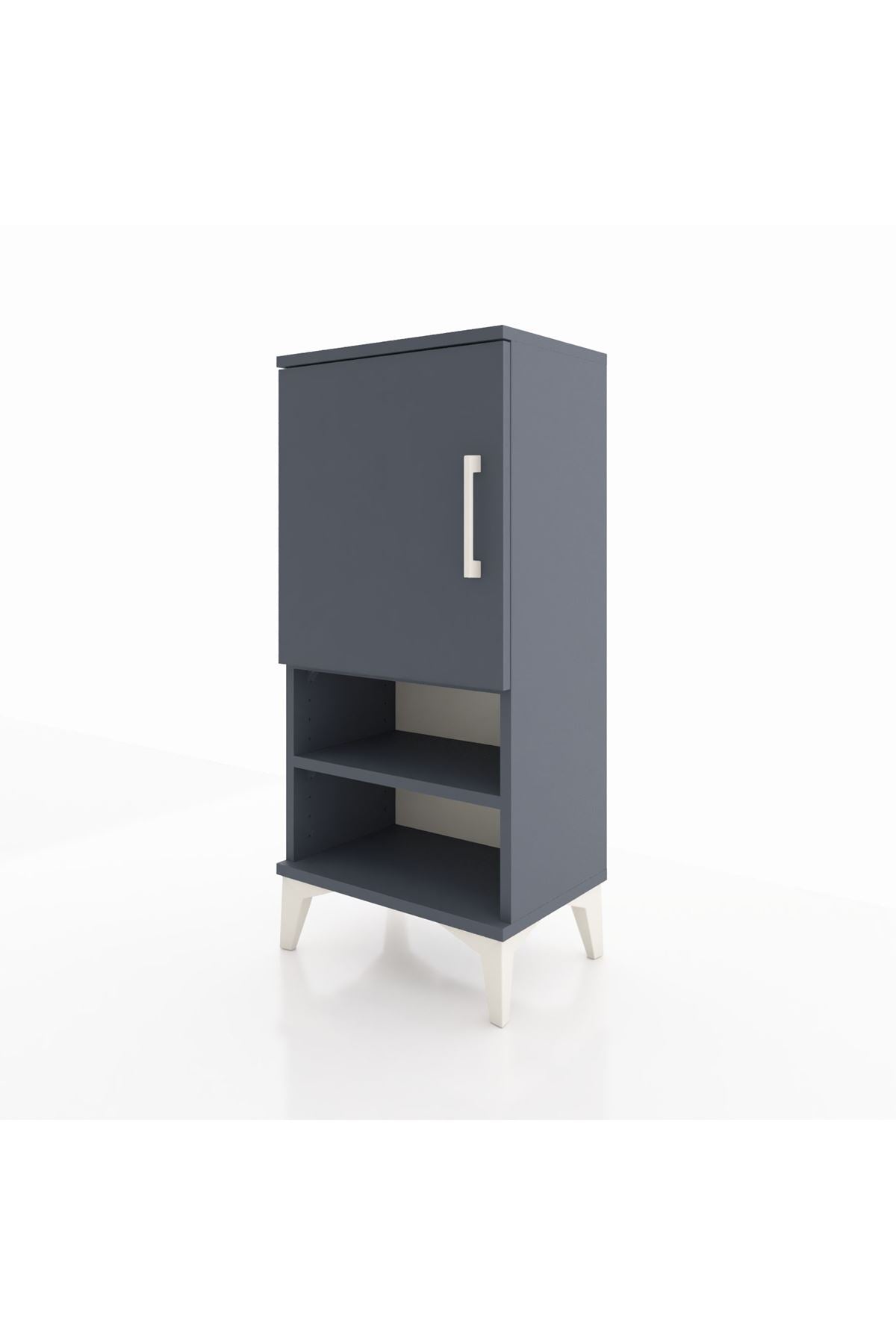 Arges Komodin 3 Raflı Tek Kapaklı 44x30x96 Antrasit-Antrasit