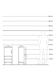 Arges Komodin 3 Raflı Tek Kapaklı 44x30x96 Antrasit-Antrasit