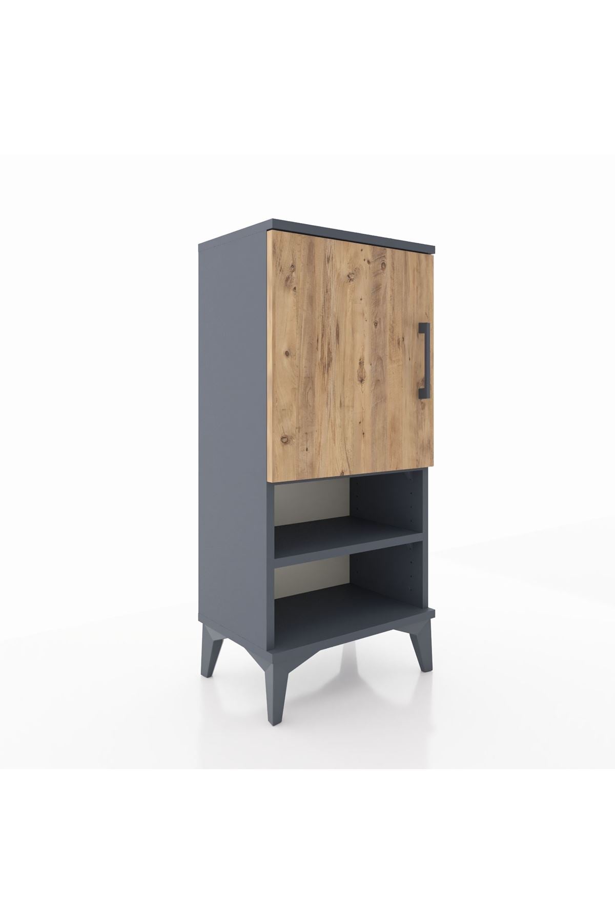 Arges Komodin 3 Raflı Tek Kapaklı 44x30x96 Antrasit-Çam