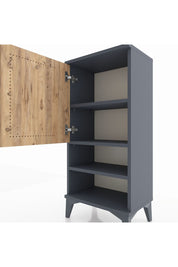 Arges Komodin 3 Raflı Tek Kapaklı 44x30x96 Antrasit-Çam