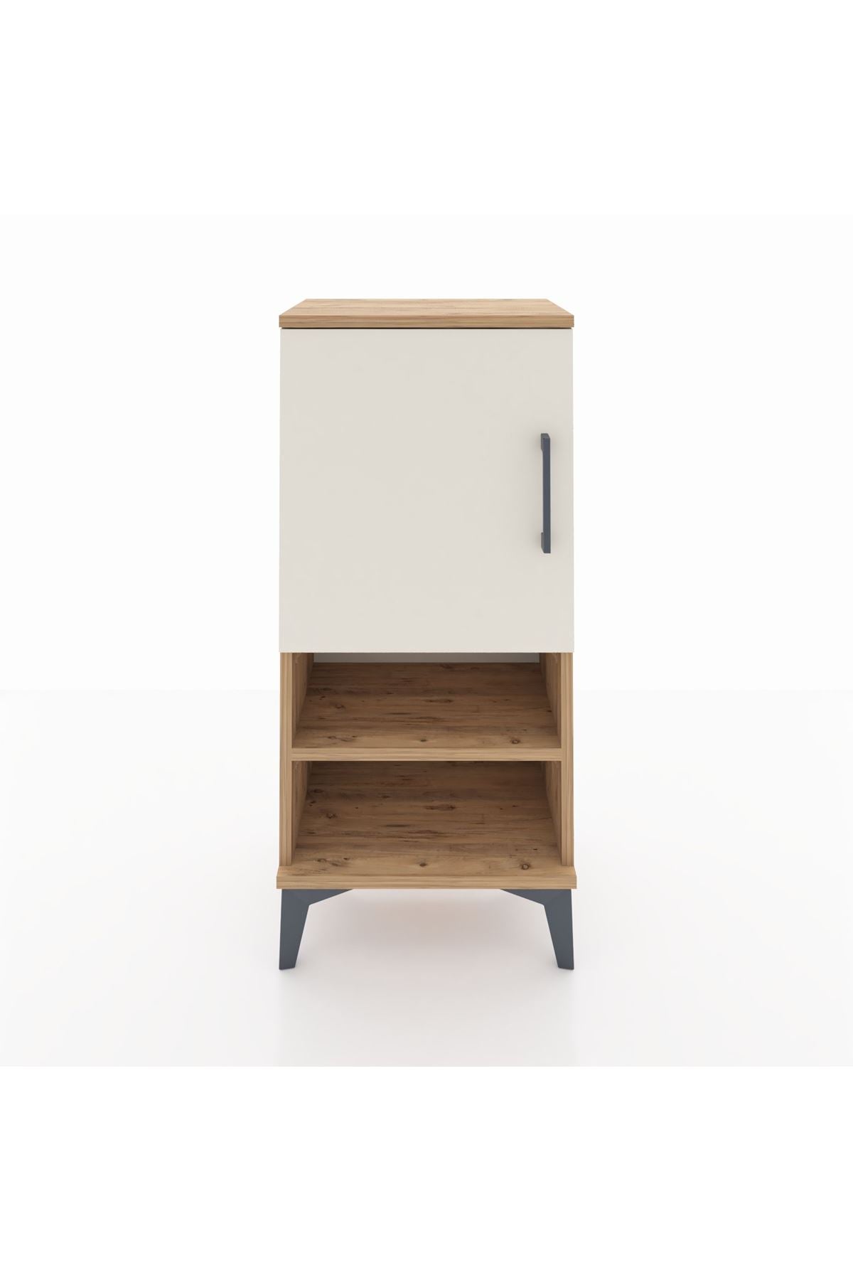 Arges Komodin 3 Raflı Tek Kapaklı 44x30x96 Çam-Aytaşı