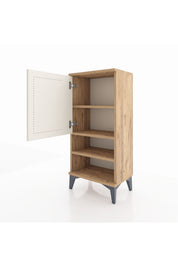 Arges Komodin 3 Raflı Tek Kapaklı 44x30x96 Çam-Aytaşı