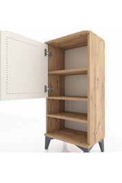 Arges Komodin 3 Raflı Tek Kapaklı 44x30x96 Çam-Aytaşı