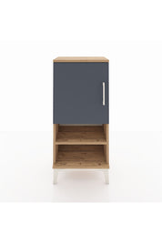 Arges Komodin 3 Raflı Tek Kapaklı 44x30x96 Çam-Antrasit