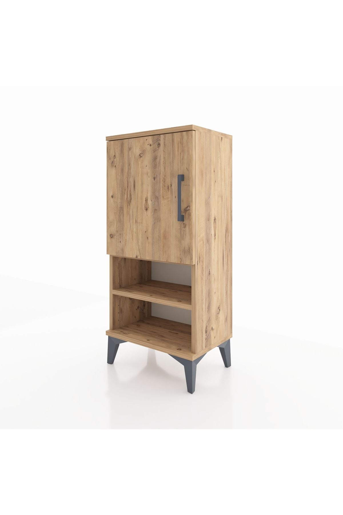 Arges Komodin 3 Raflı Tek Kapaklı 44x30x96 Çam-Çam