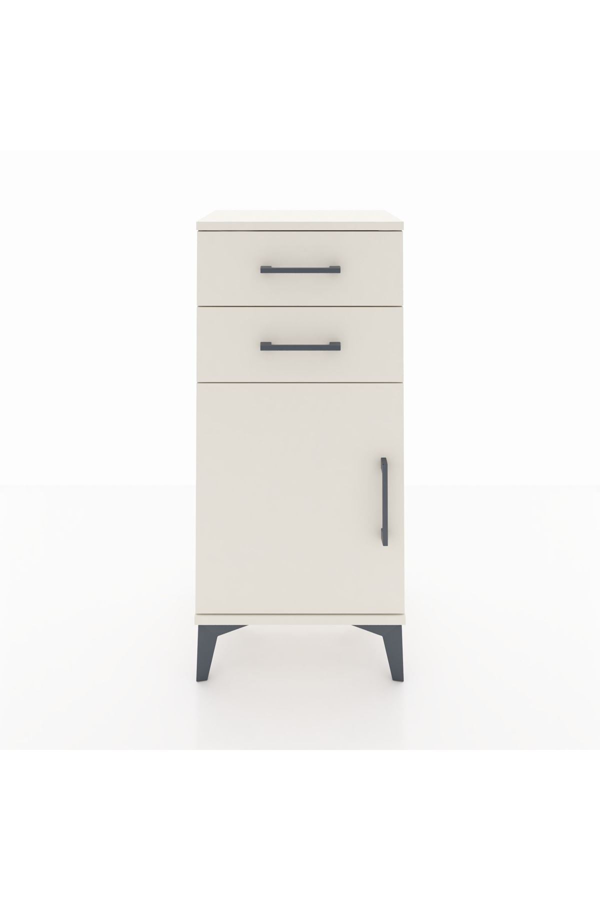 Arges Komodin Tek Raflı 2 Çekmeceli Tek Kapaklı 44x30x96 Aytaşı-Aytaşı