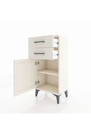 Arges Komodin Tek Raflı 2 Çekmeceli Tek Kapaklı 44x30x96 Aytaşı-Aytaşı