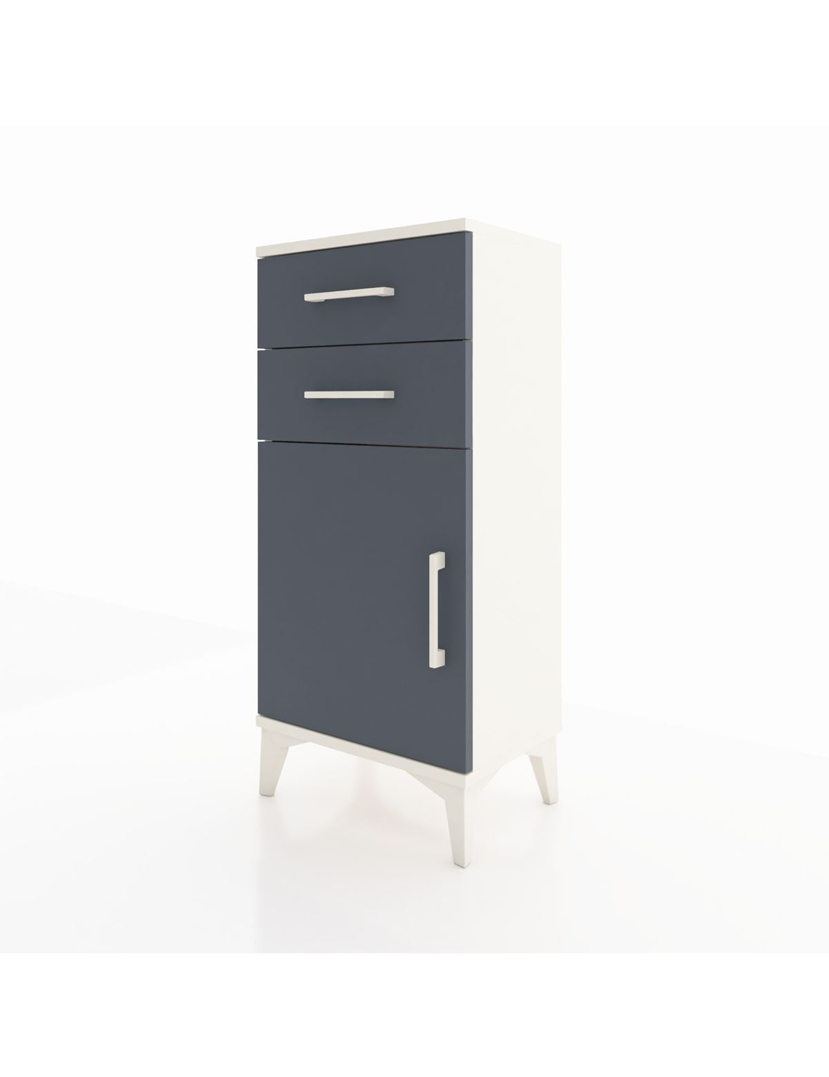 Arges Komodin Tek Raflı 2 Çekmeceli Tek Kapaklı 44x30x96 - S09M034V2A