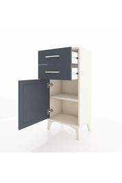 Arges Komodin Tek Raflı 2 Çekmeceli Tek Kapaklı 44x30x96 Aytaşı-Antrasit