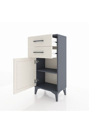 Arges Komodin Tek Raflı 2 Çekmeceli Tek Kapaklı 44x30x96 Antrasit-Aytaşı