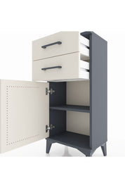 Arges Komodin Tek Raflı 2 Çekmeceli Tek Kapaklı 44x30x96 Antrasit-Aytaşı