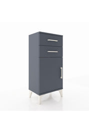 Arges Komodin Tek Raflı 2 Çekmeceli Tek Kapaklı 44x30x96 Antrasit-Antrasit