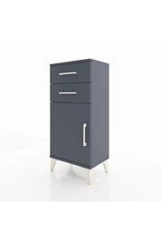 Arges Komodin Tek Raflı 2 Çekmeceli Tek Kapaklı 44x30x96 Antrasit-Antrasit