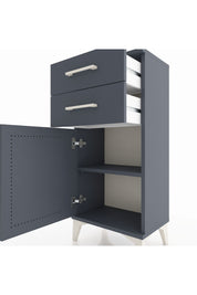 Arges Komodin Tek Raflı 2 Çekmeceli Tek Kapaklı 44x30x96 Antrasit-Antrasit