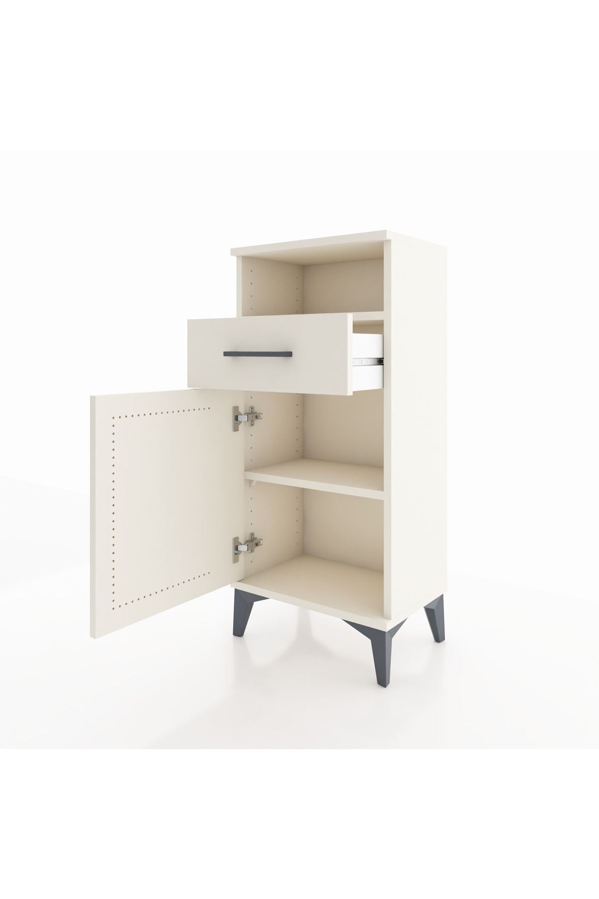 Arges Komodin 2 Raflı Tek Çekmeceli Tek Kapaklı 44x30x96 Aytaşı-Aytaşı