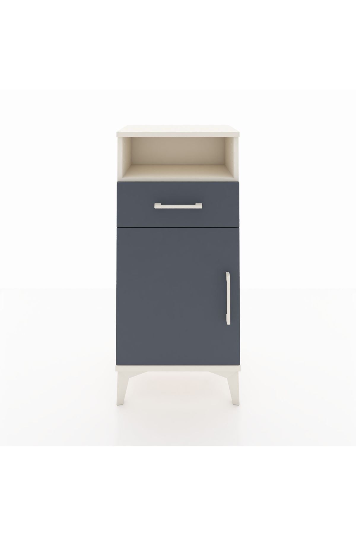 Arges Komodin 2 Raflı Tek Çekmeceli Tek Kapaklı 44x30x96 Aytaşı-Antrasit