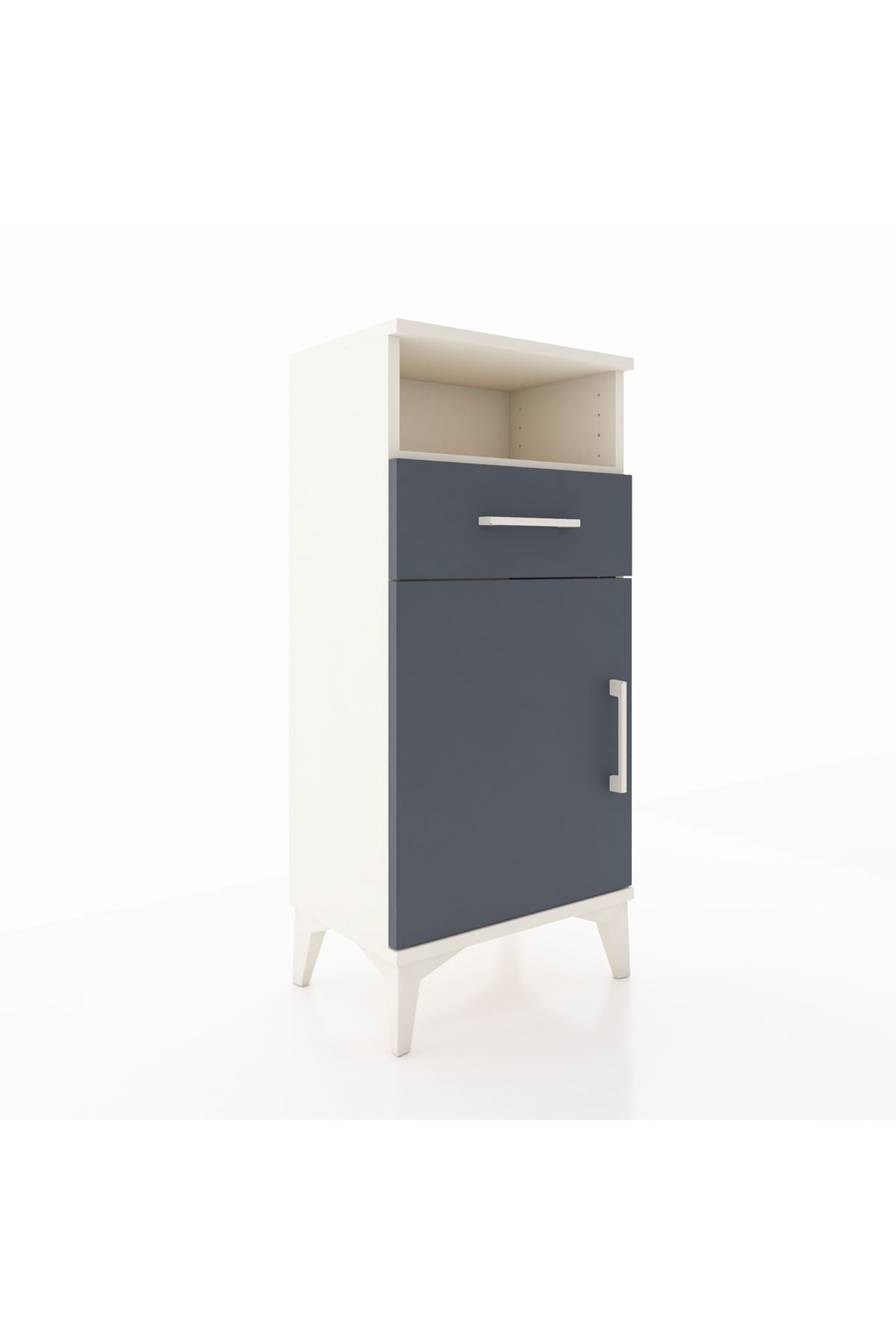 Arges Komodin 2 Raflı Tek Çekmeceli Tek Kapaklı 44x30x96 Aytaşı-Antrasit