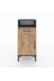 Arges Komodin 2 Raflı Tek Çekmeceli Tek Kapaklı 44x30x96 Antrasit-Çam