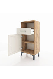 Arges Komodin 2 Raflı Tek Çekmeceli Tek Kapaklı 44x30x96 Çam-Aytaşı