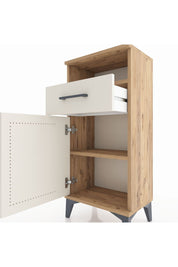 Arges Komodin 2 Raflı Tek Çekmeceli Tek Kapaklı 44x30x96 Çam-Aytaşı