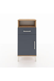 Arges Komodin 2 Raflı Tek Çekmeceli Tek Kapaklı 44x30x96 Çam-Antrasit