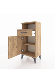 Arges Komodin 2 Raflı Tek Çekmeceli Tek Kapaklı 44x30x96 Çam-Çam