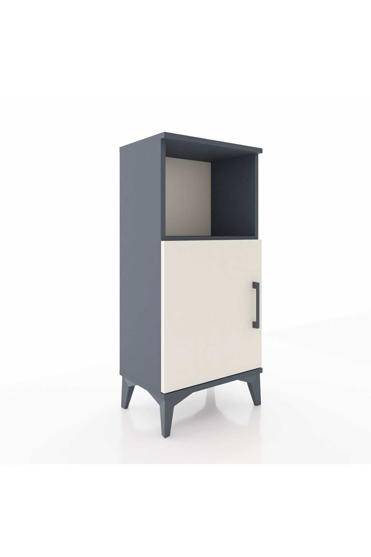 Arges Komodin 2 Raflı Tek Kapaklı 44x30x96 Antrasit-Aytaşı