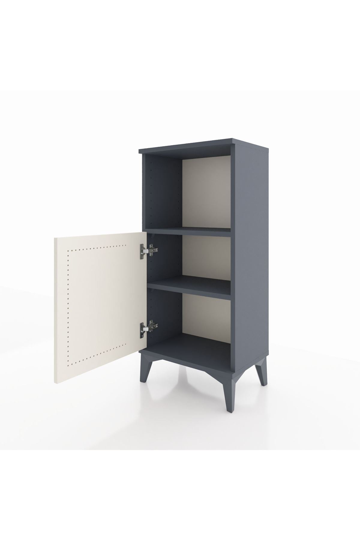 Arges Komodin 2 Raflı Tek Kapaklı 44x30x96 Antrasit-Aytaşı