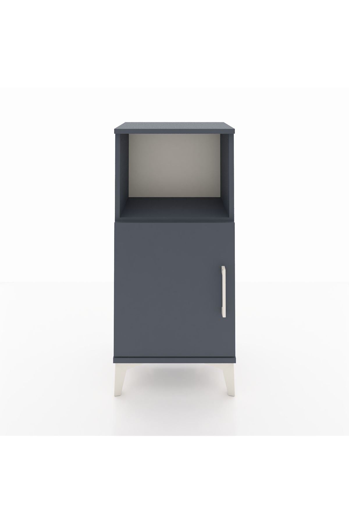 Arges Komodin 2 Raflı Tek Kapaklı 44x30x96 Antrasit-Antrasit