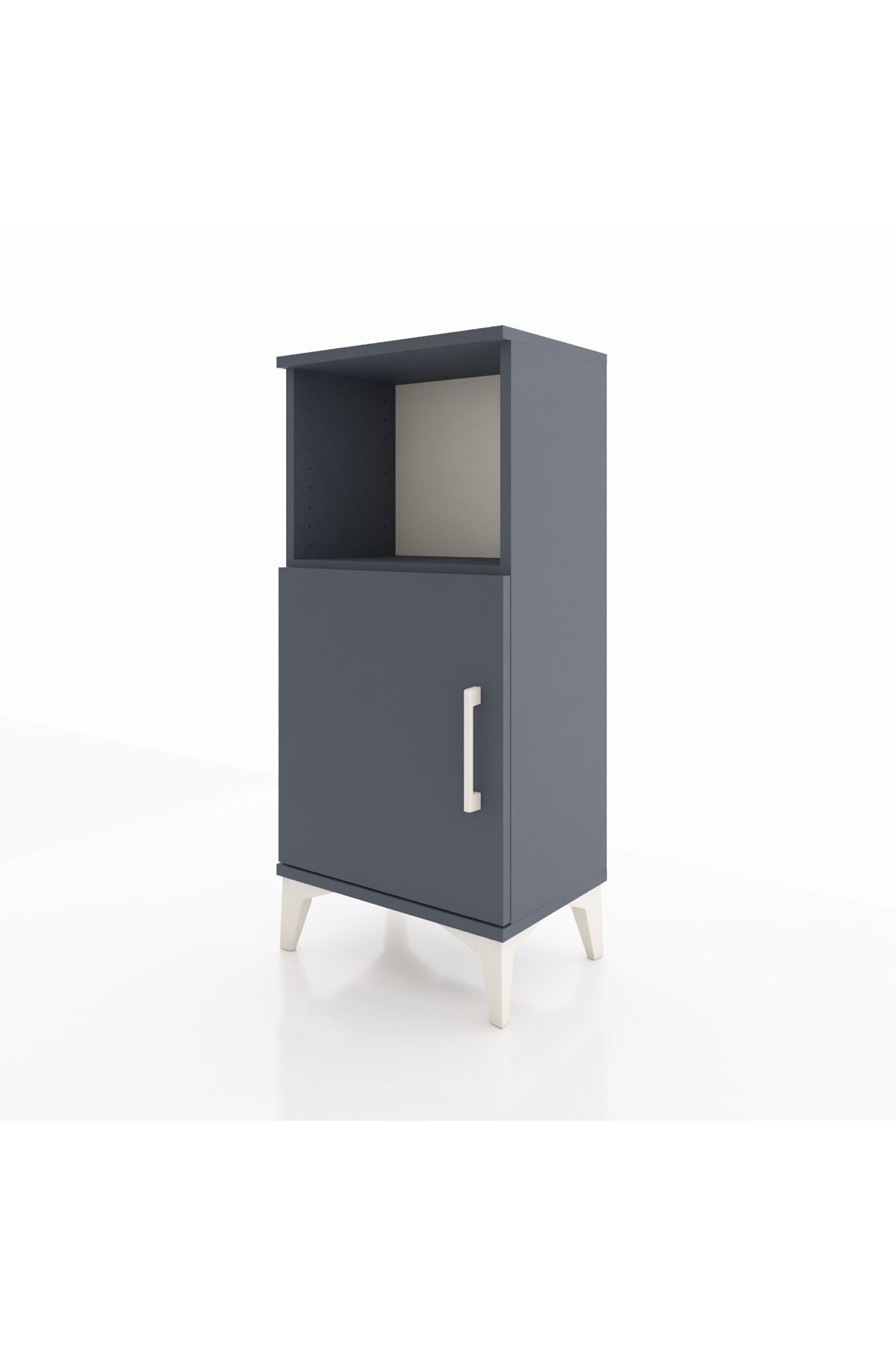 Arges Komodin 2 Raflı Tek Kapaklı 44x30x96 Antrasit-Antrasit