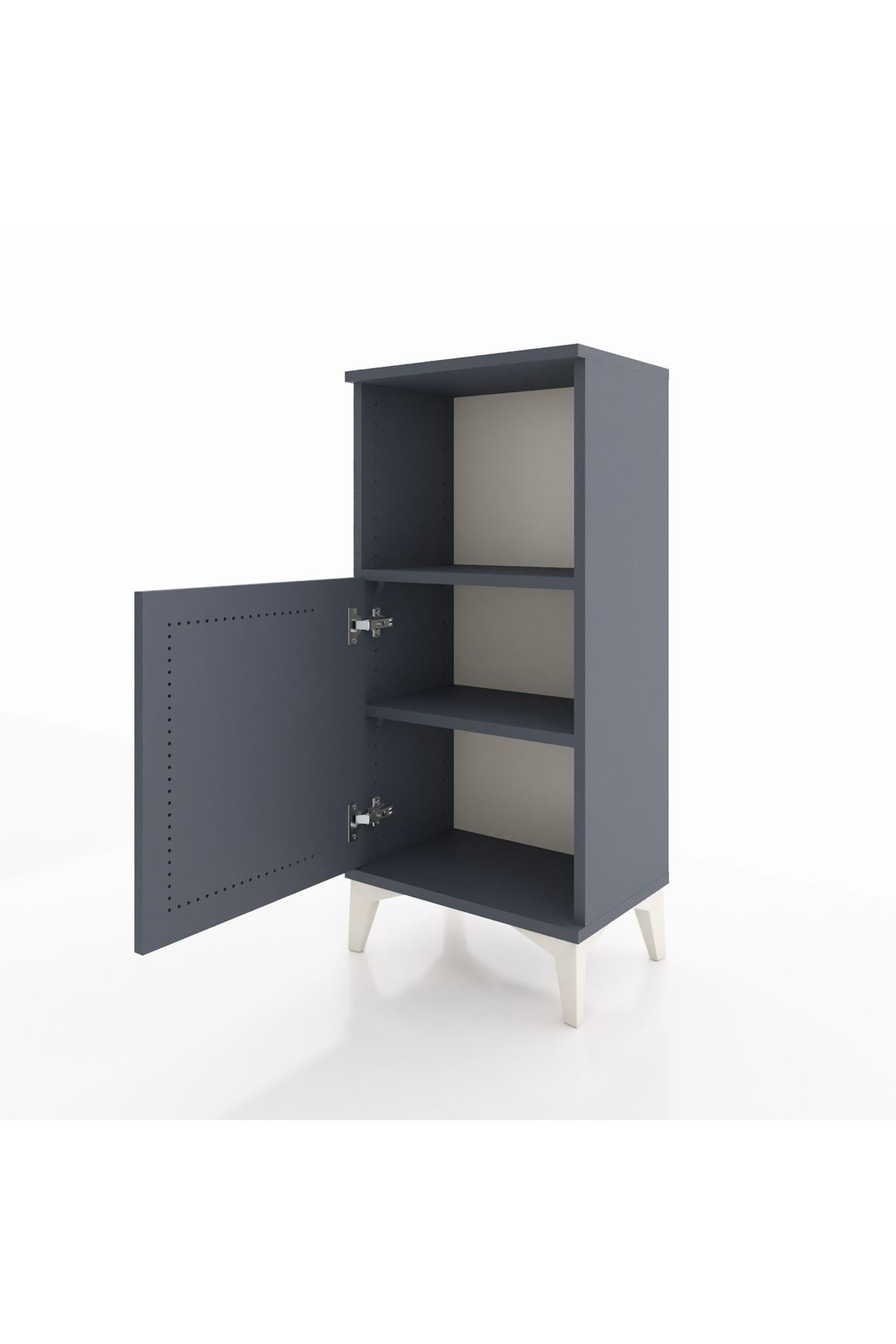 Arges Komodin 2 Raflı Tek Kapaklı 44x30x96 Antrasit-Antrasit