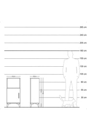 Arges Komodin 2 Raflı Tek Kapaklı 44x30x96 Antrasit-Antrasit