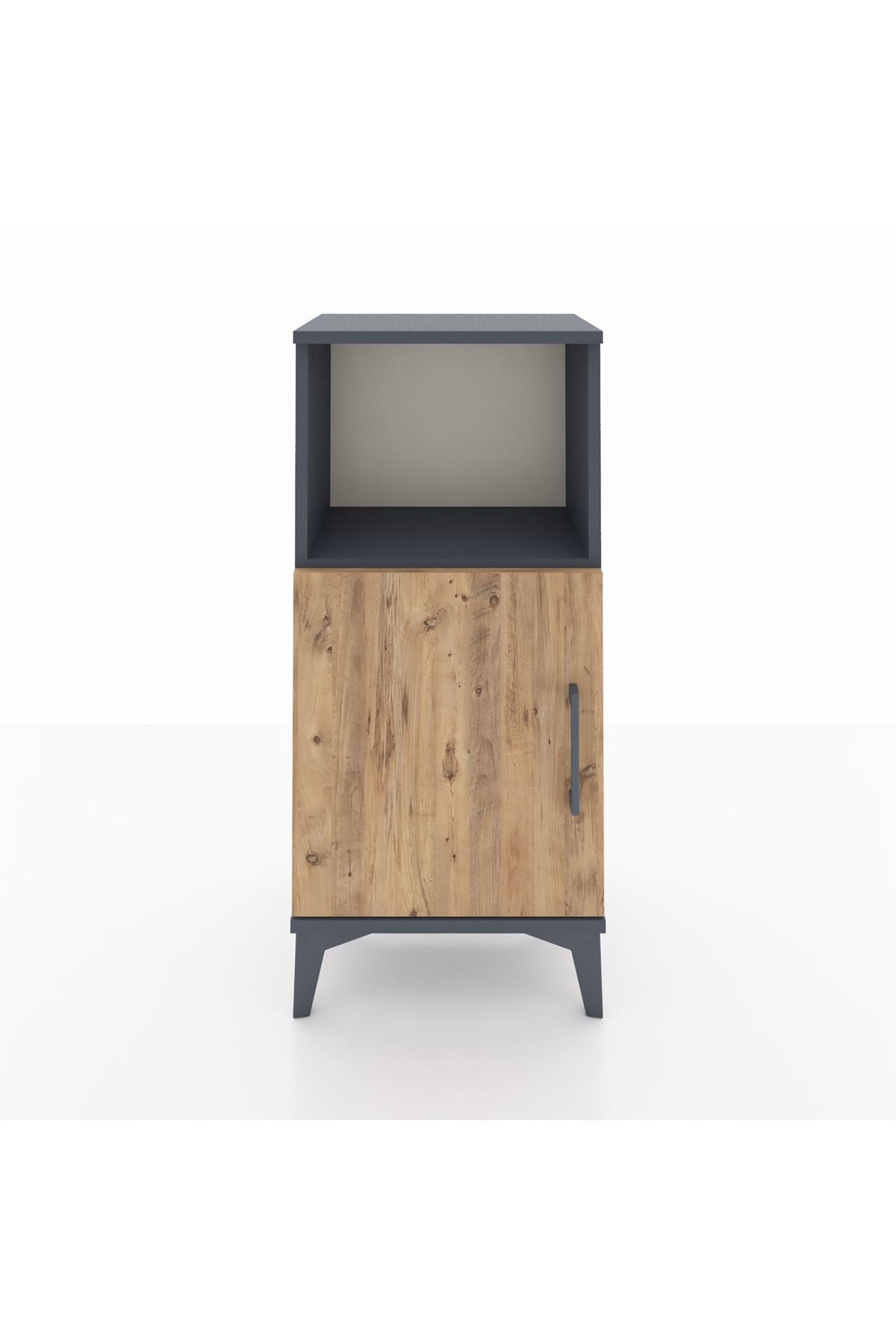 Arges Komodin 2 Raflı Tek Kapaklı 44x30x96 Antrasit-Çam