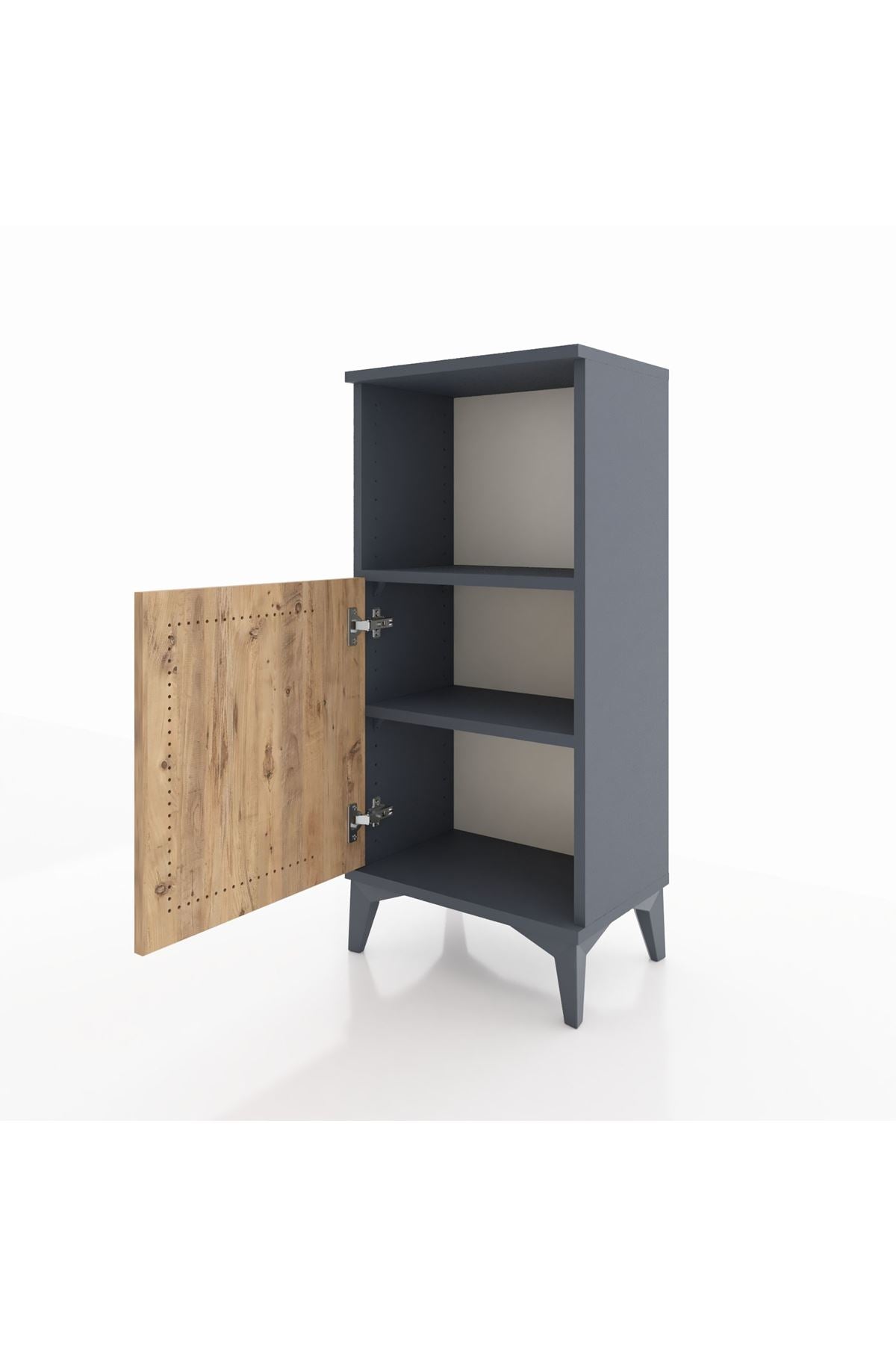 Arges Komodin 2 Raflı Tek Kapaklı 44x30x96 Antrasit-Çam