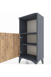 Arges Komodin 2 Raflı Tek Kapaklı 44x30x96 Antrasit-Çam