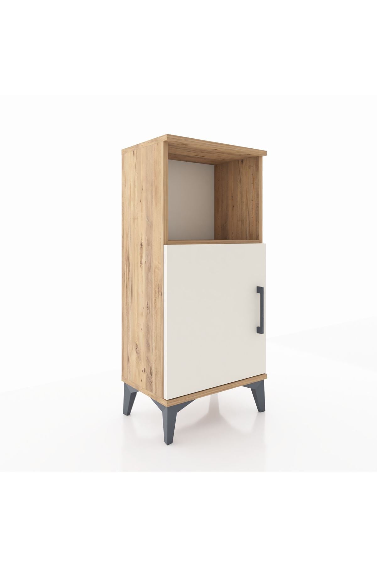 Arges Komodin 2 Raflı Tek Kapaklı 44x30x96 Çam-Aytaşı