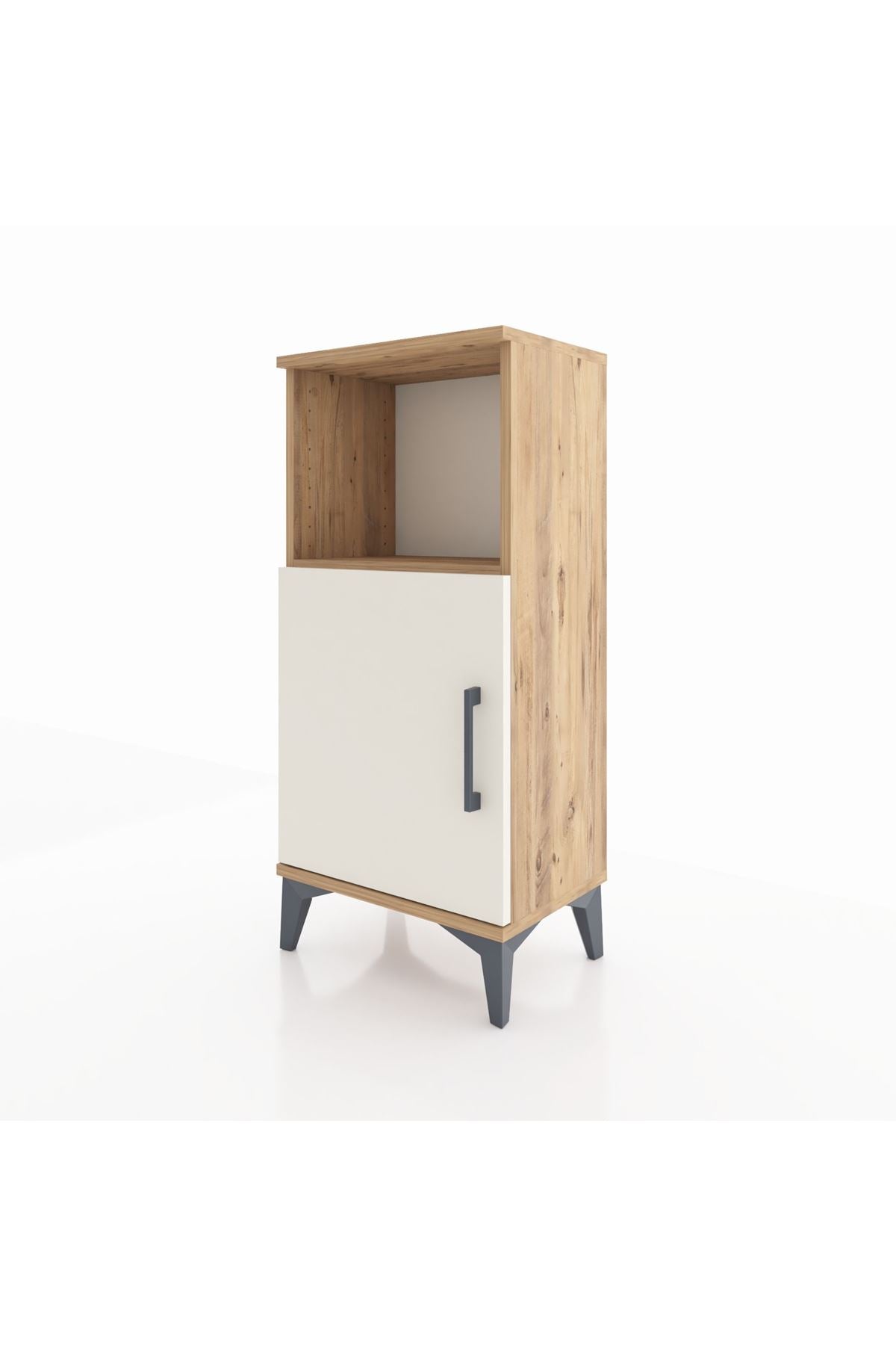 Arges Komodin 2 Raflı Tek Kapaklı 44x30x96 Çam-Aytaşı