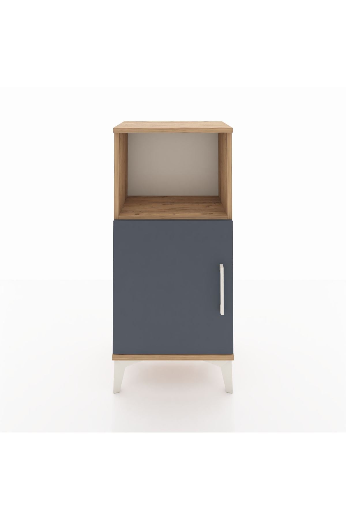 Arges Komodin 2 Raflı Tek Kapaklı 44x30x96 Çam-Antrasit