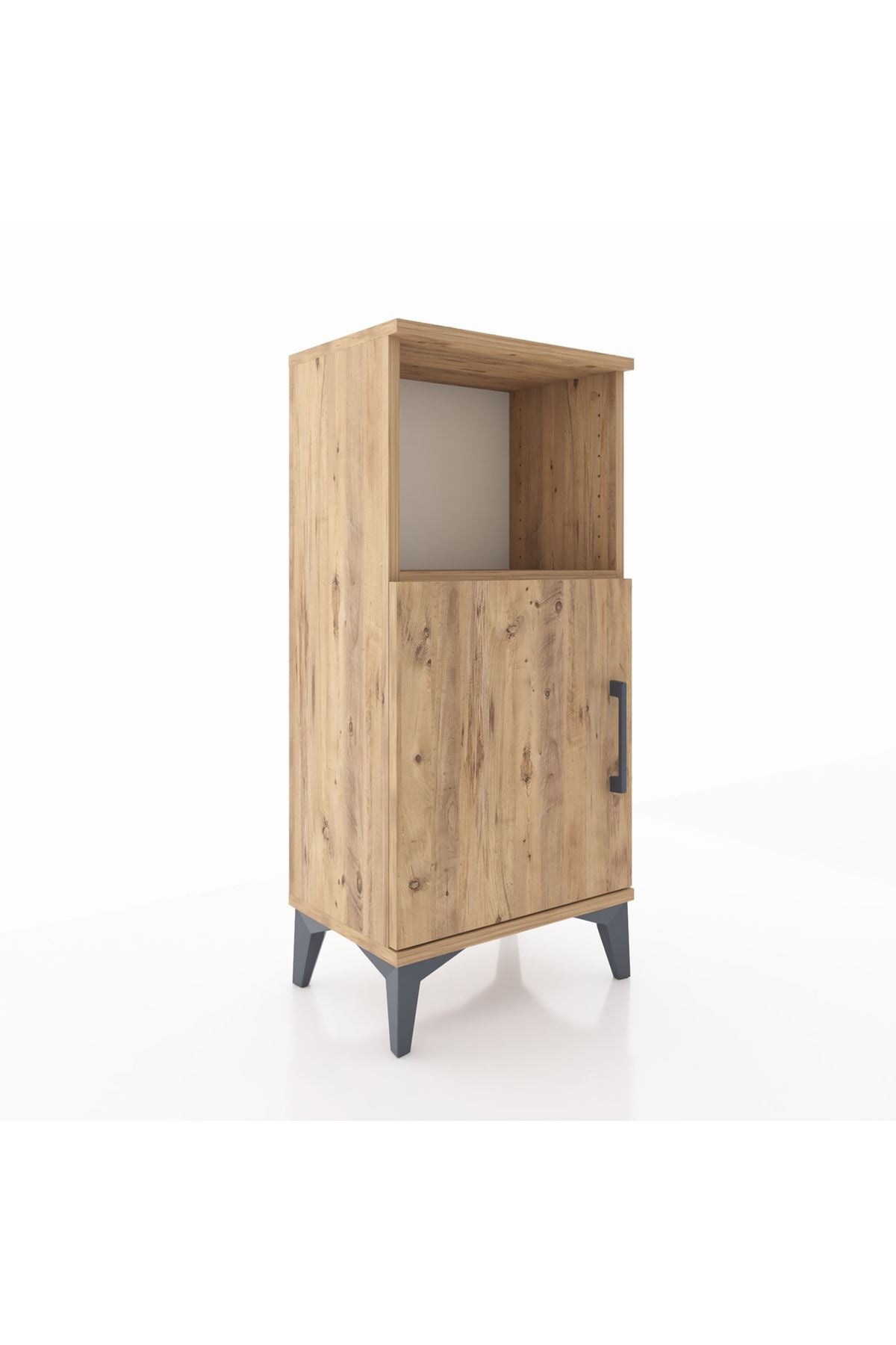 Arges Komodin 2 Raflı Tek Kapaklı 44x30x96 Çam-Çam