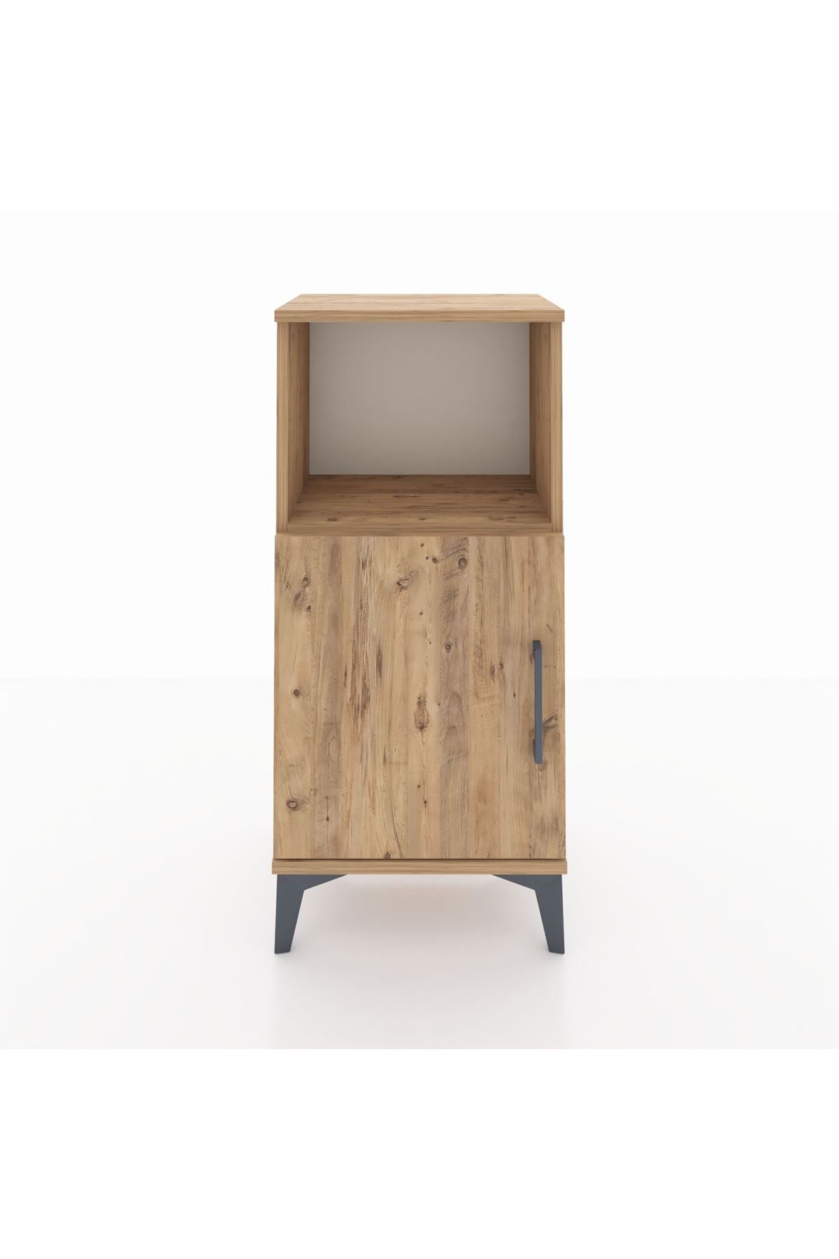 Arges Komodin 2 Raflı Tek Kapaklı 44x30x96 Çam-Çam