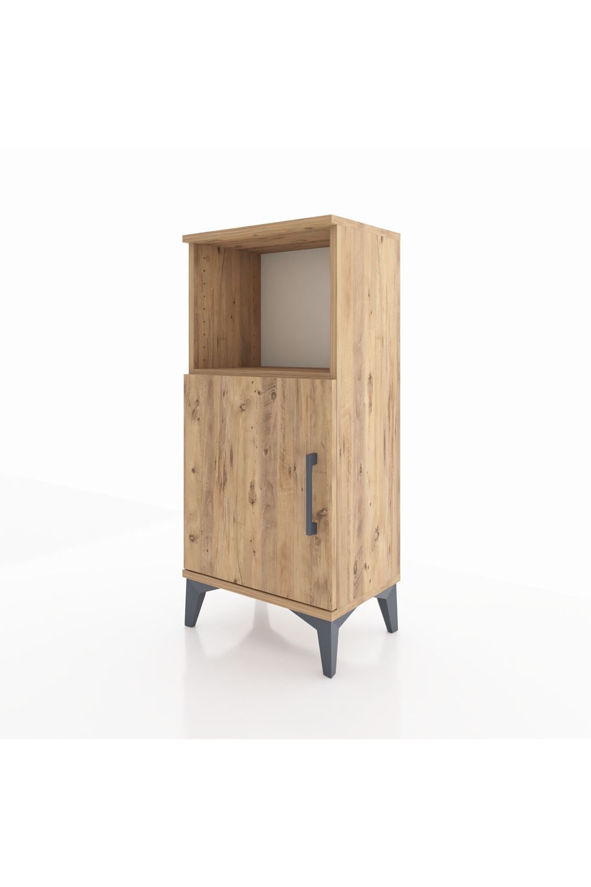 Arges Komodin 2 Raflı Tek Kapaklı 44x30x96 Çam-Çam