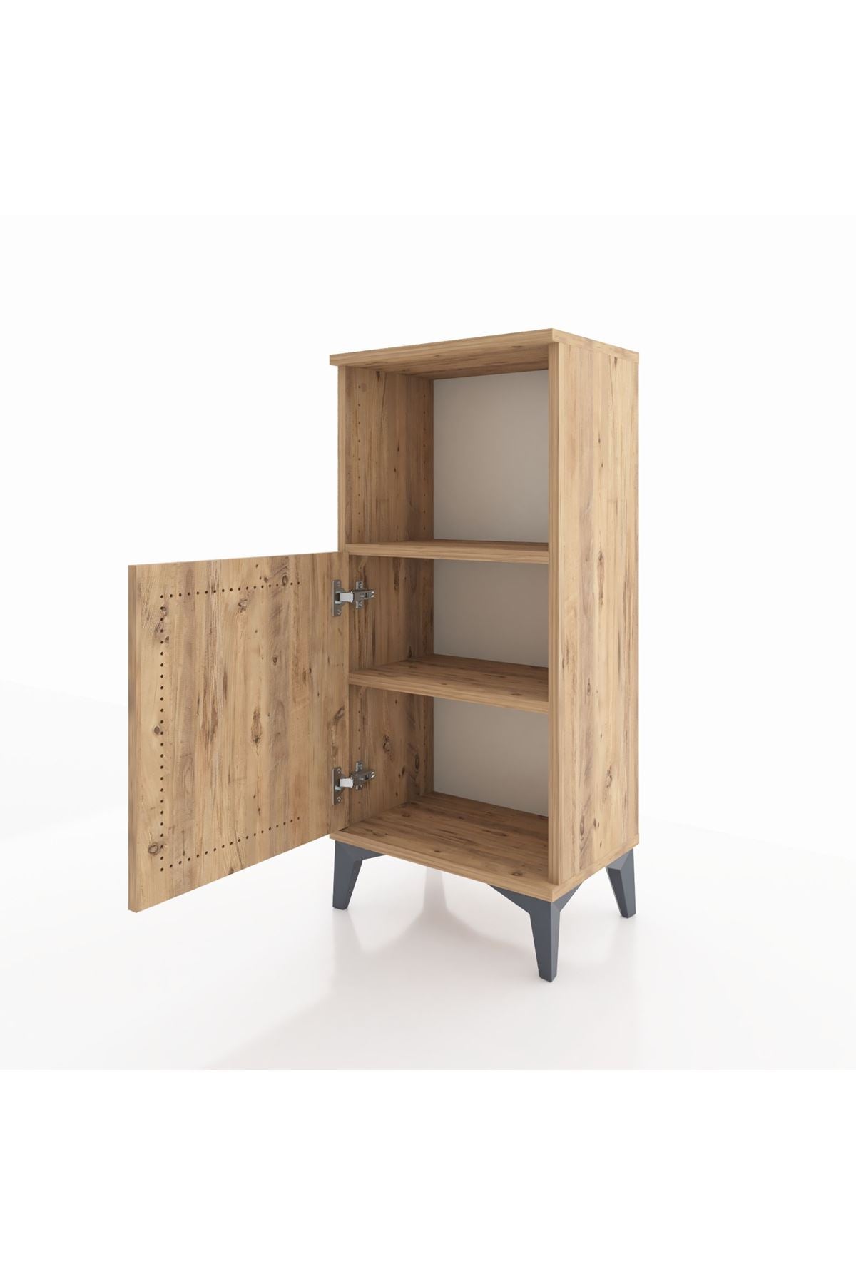 Arges Komodin 2 Raflı Tek Kapaklı 44x30x96 Çam-Çam