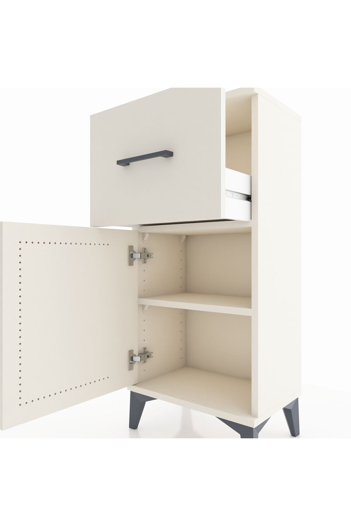 Arges Komodin Tek Raflı Tek Çekmeceli Tek Kapaklı 44x30x96 Aytaşı-Aytaşı