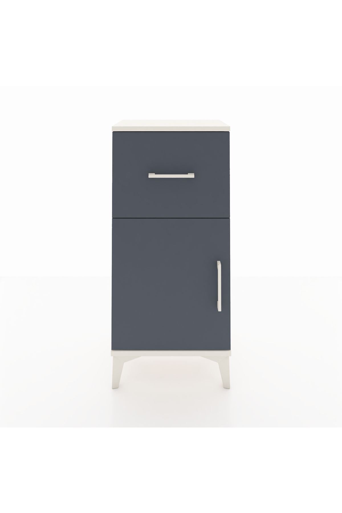 Arges Komodin Tek Raflı Tek Çekmeceli Tek Kapaklı 44x30x96 Aytaşı-Antrasit