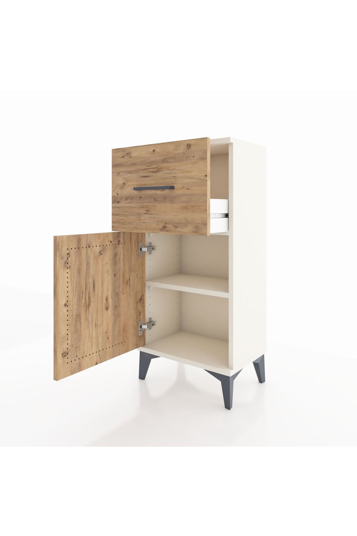 Arges Komodin Tek Raflı Tek Çekmeceli Tek Kapaklı 44x30x96 Aytaşı-Çam