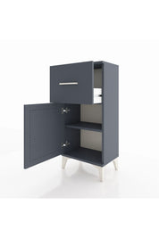 Arges Komodin Tek Raflı Tek Çekmeceli Tek Kapaklı 44x30x96 Antrasit-Antrasit